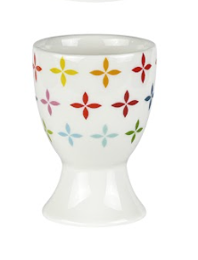 Egg Cup Coloured Abstract Flowers