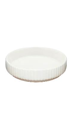Linear Ribbed  White Round Platter