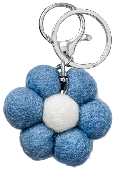 Keyrings Daisy Blue/White