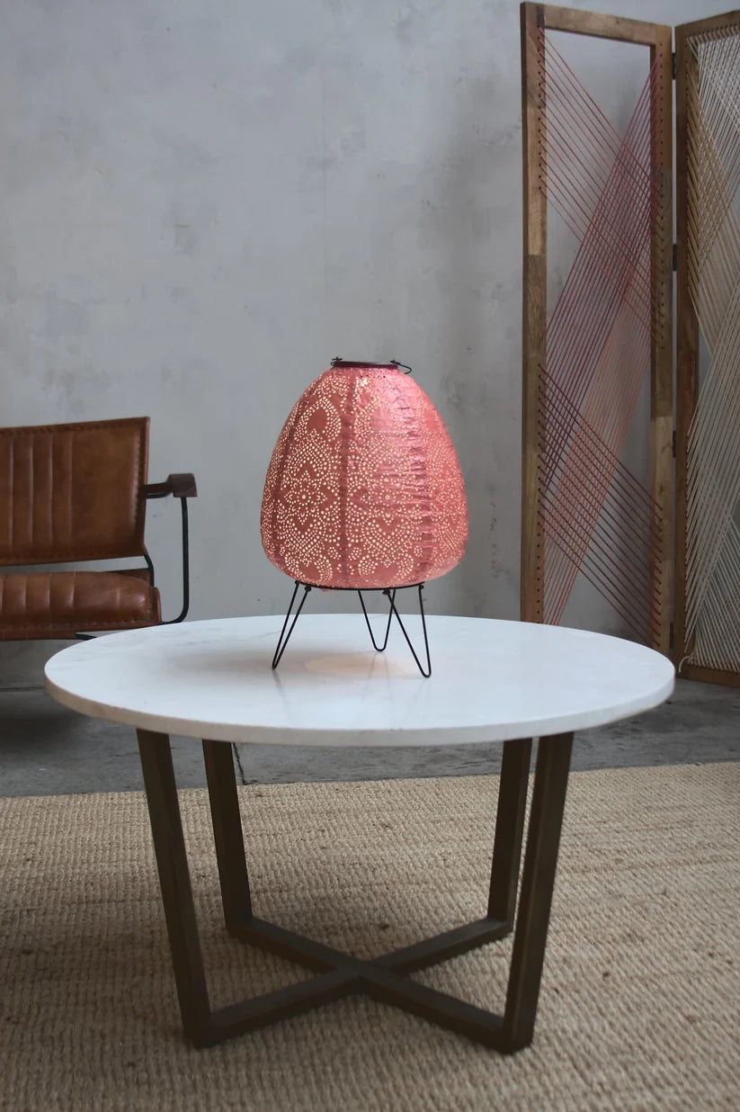 Solar Lantern Pastel Red Dome