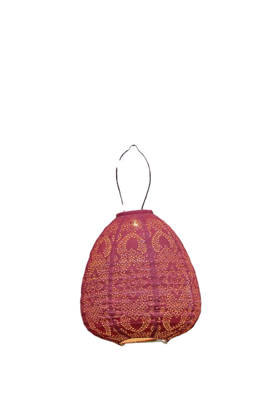 Solar Lantern Pastel Red Dome
