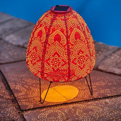 Solar Lantern Pastel Red Dome