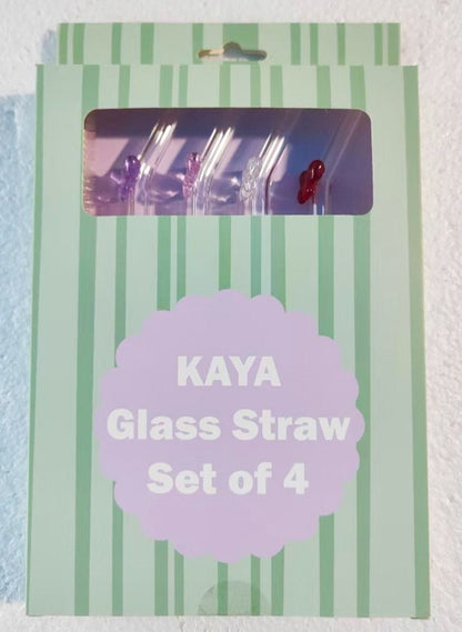 Kaya Bow Glass Straws Multicolour
