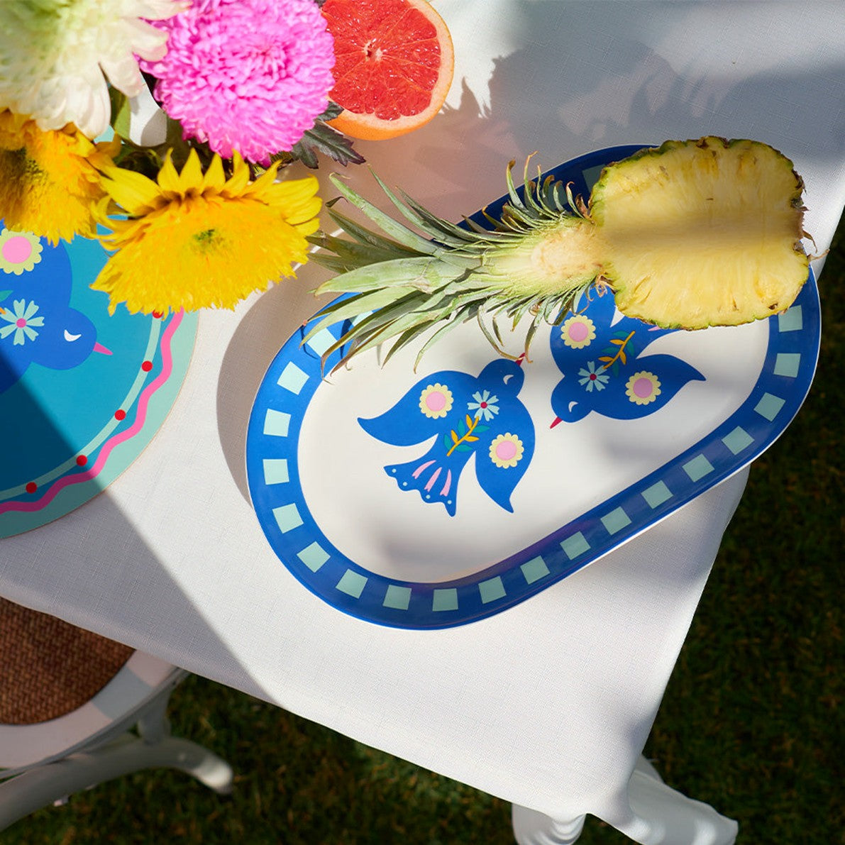 Ceramic Serving Platter Fiesta Bird