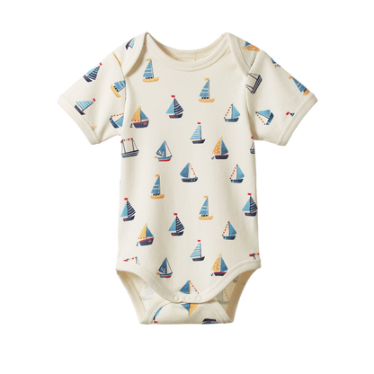Cotton Short Sleeve Bodysuit Regatta