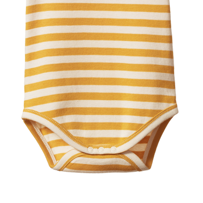 Cotton Short Sleeve Bodysuit Golden Sea