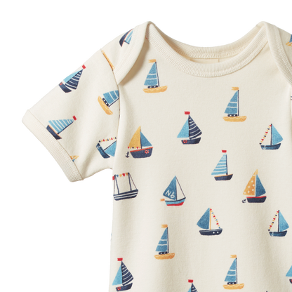 Cotton Short Sleeve Bodysuit Regatta