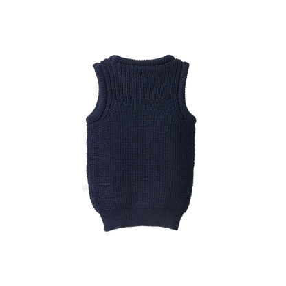 Merino Chunky Knit Vest Navy