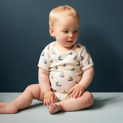 Cotton Short Sleeve Bodysuit Regatta