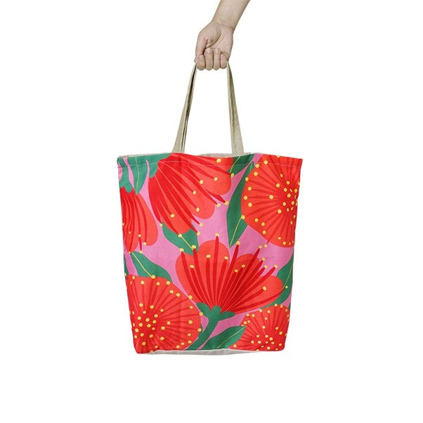 Shopping Bag Bright Pink Pohutukawa