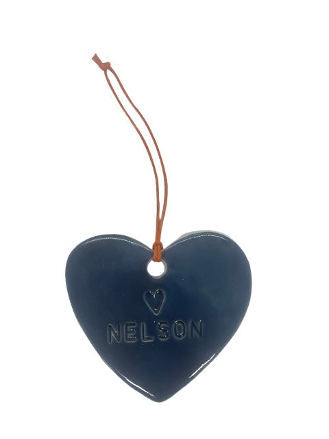 Single Large Heart - Nelson Dark Blue