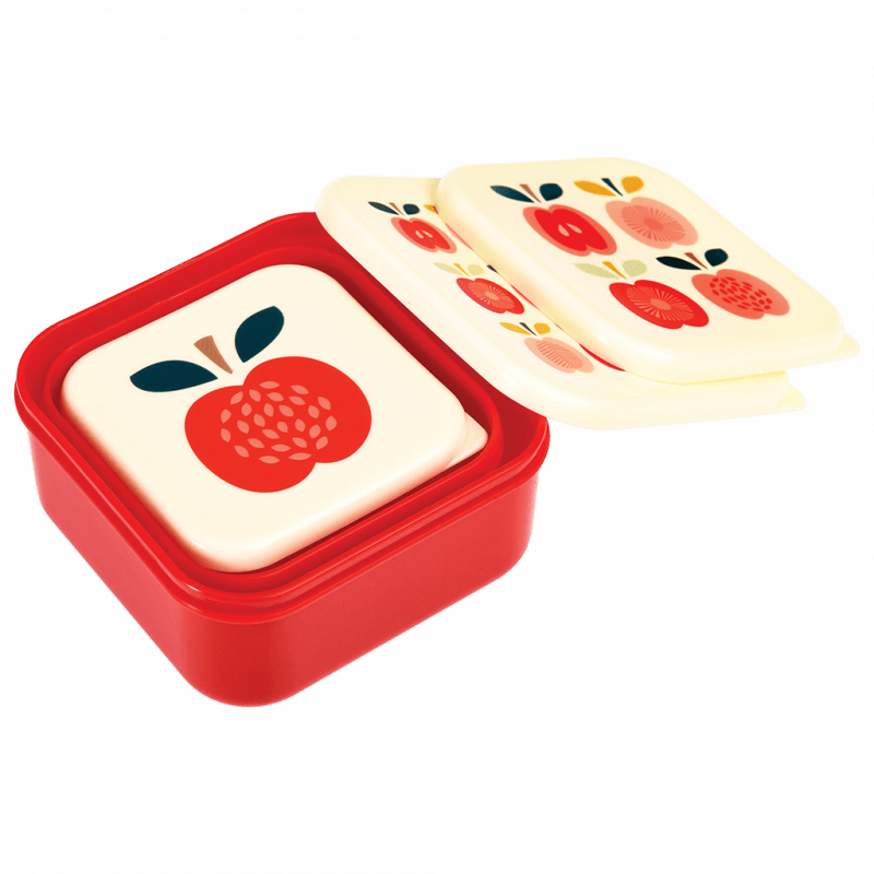 Snack Boxes, set of 3 - Vintage Apple