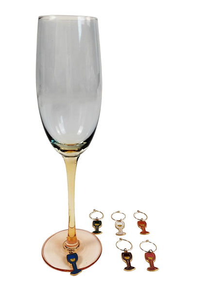 Wine Charms Colourful Wine O'Clock