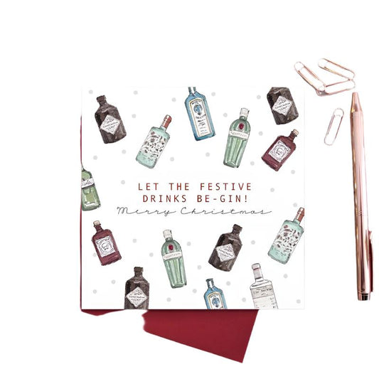 Card - Let The Festive Drinks Be-Gin