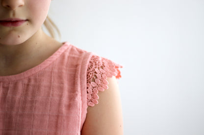 Fleur Singlet - Rose Tan With Lace