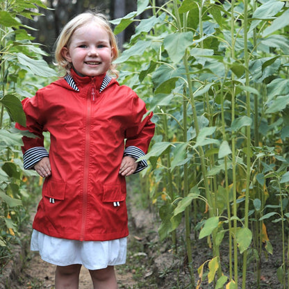 Red Zip Unisex Raincoat