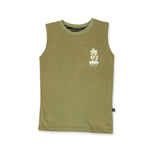 Salty Souls Muscle Tee - Sage