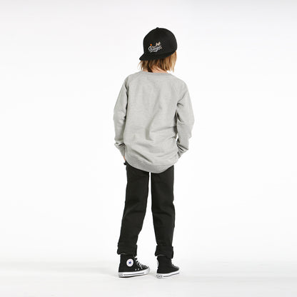 Snap raglan crew - grey marle