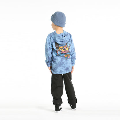 Snap LS hooded tee - Pacific Blue Dye