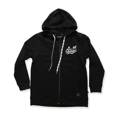 Stranger zip hood - black