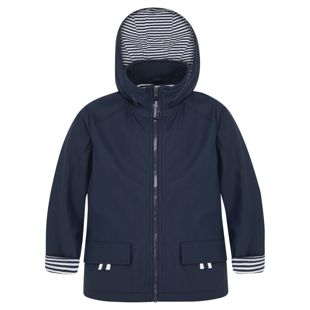 Navy Blue Zip Unisex Raincoat