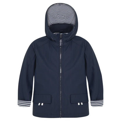 Navy Blue Zip Unisex Raincoat