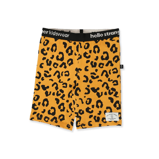 Bike Tights - Mustard Leopard