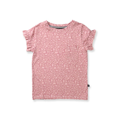 SS Ruffle Tee - Wild Pink