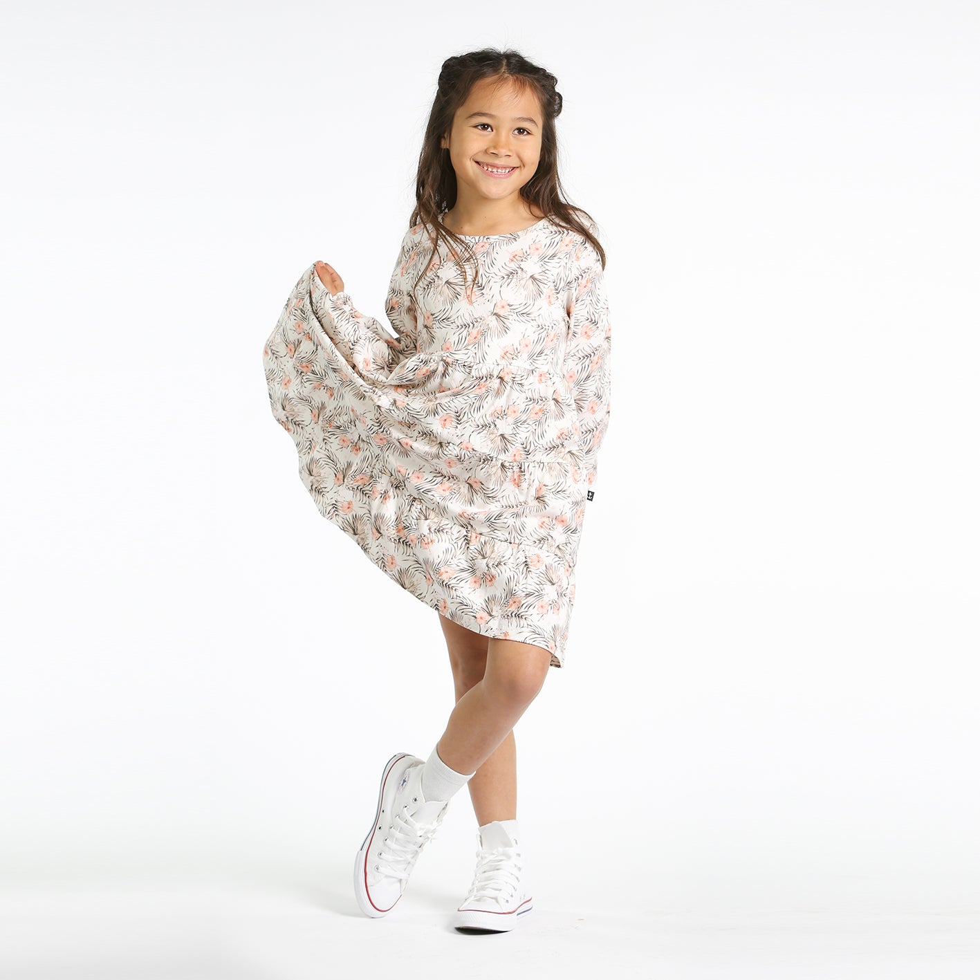 Pixie long sleeve dress - tropical