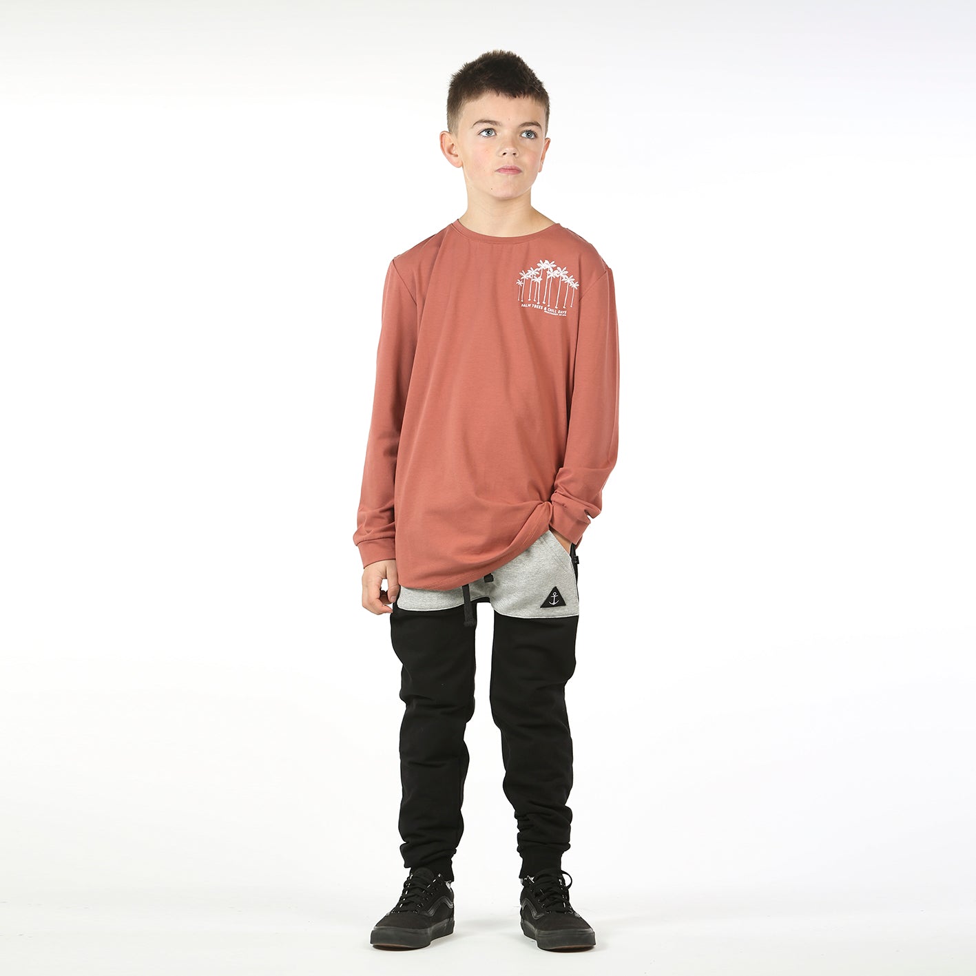 Palm Trees & Chill Days Long Sleeve Tee Clay