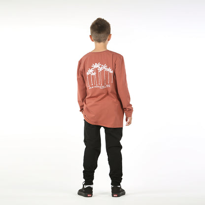 Palm Trees & Chill Days Long Sleeve Tee Clay