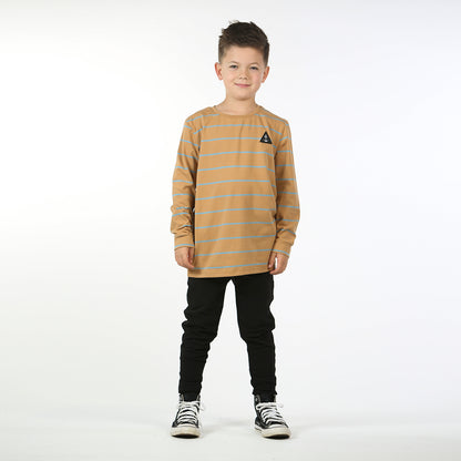 Stripe Long Sleeve Tee Brown Stripe