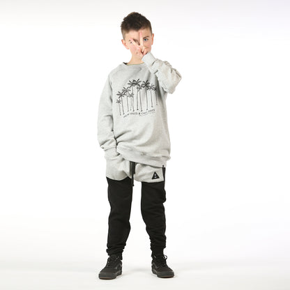 Palm Trees & Chill Days Raglan Crew Greymarle