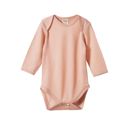 Merino Long Sleeve Bodysuit Rose Dust