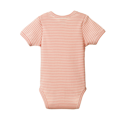 Cotton Long Sleeve Bodysuit Peony Stripe