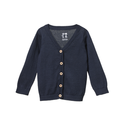 Light Cotton Knit Cardigan Navy