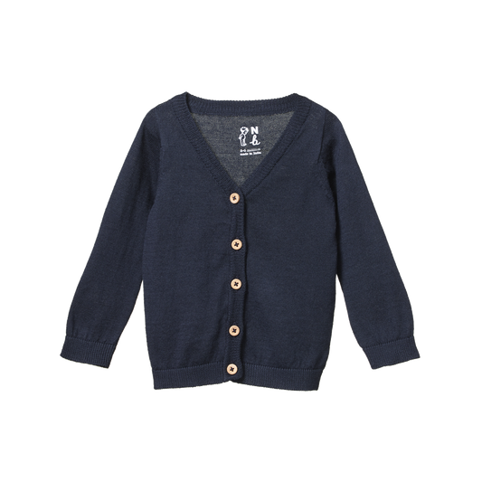 Light Cotton Knit Cardigan Navy