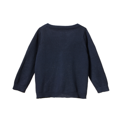 Light Cotton Knit Cardigan Navy