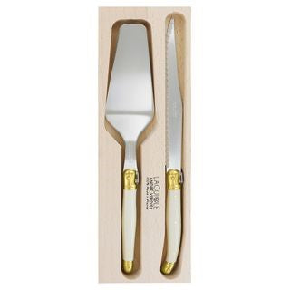 Verdier Cake Server Ivory & Brass