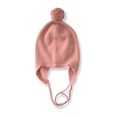 Knit Hat - Tan Rose