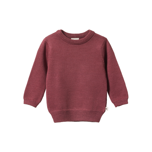Merino Knit Pullover Rhubarb