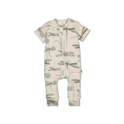 Short Sleeve Zip Suit - Dragonflies
