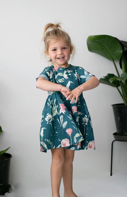 Mila Dress - Green Leavings