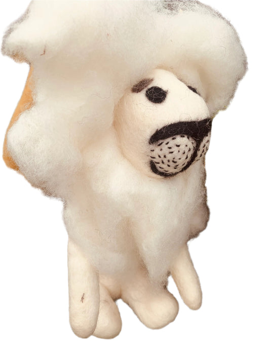 Felt white lion -large