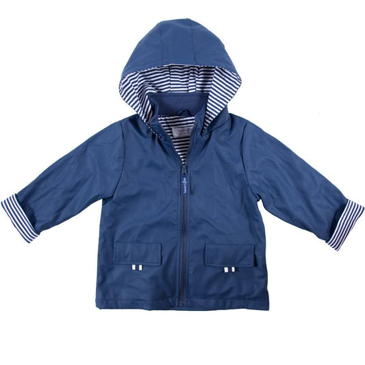 Navy Blue Zip Unisex Raincoat