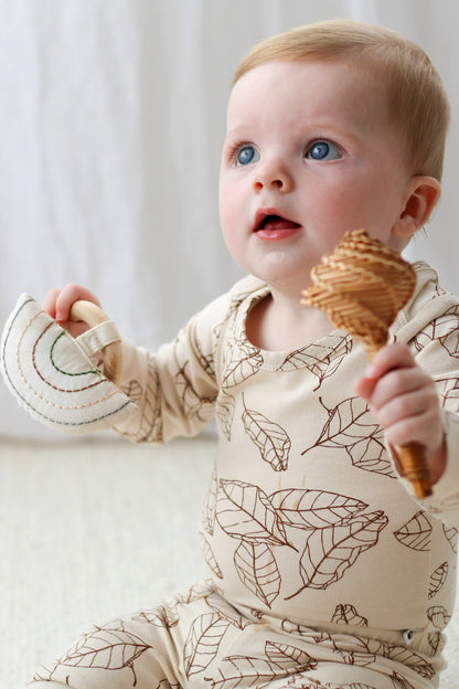 Long Sleeve Bodysuit - Leaves