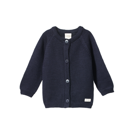 Merino Knit Cardigan Navy