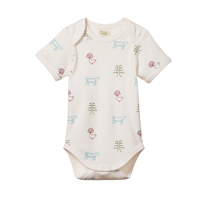 Cotton Short Sleeve Bodysuit Nature Baby