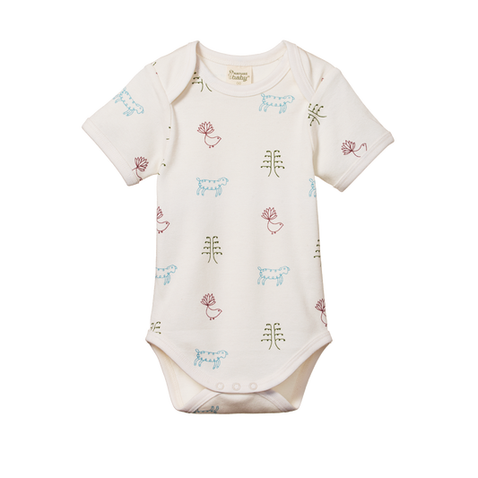 Cotton Short Sleeve Bodysuit Nature Baby