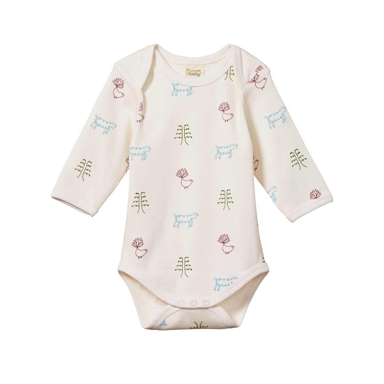Cotton Long Sleeve Bodysuit Nature Baby Print